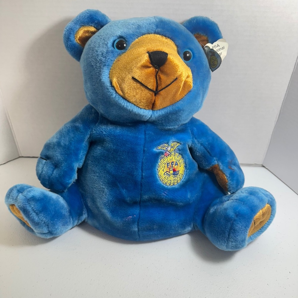 VTG RARE Glory Be‎ FFA National Ag E Bear Blue Gold Plush Stuffed Animal 2003